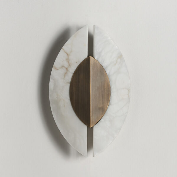 Shields Wall Sconce in Bronze and Alabaster - Image 2