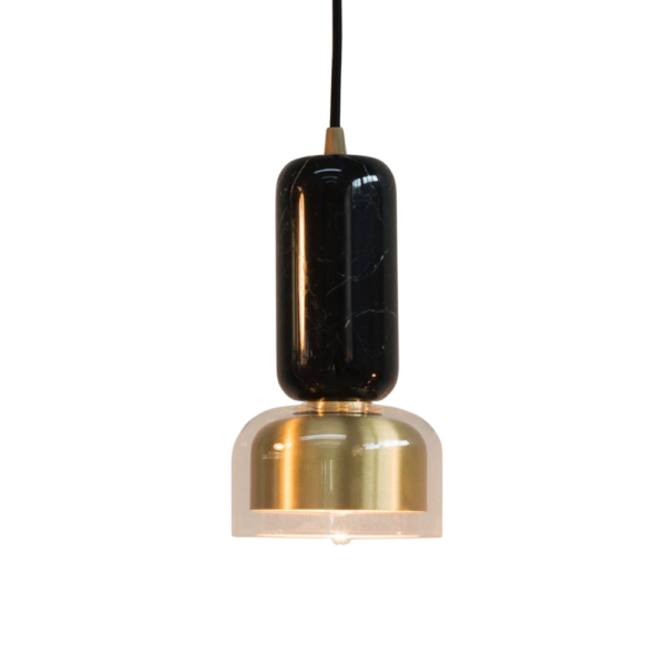 Andromeda Pendant Lamp by E. Elizarova in black marble and brass