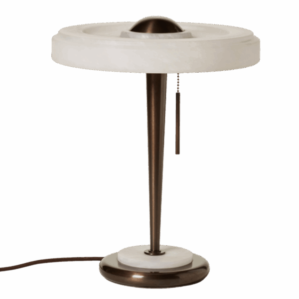 Benny Table Lamp in Bronze and Alabaster