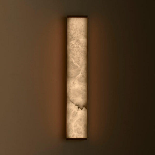 Tech Medium Wall Sconce in Brass and Alabaster - Image 3