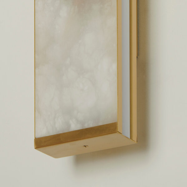 Tech Medium Wall Sconce in Brass and Alabaster - Image 5
