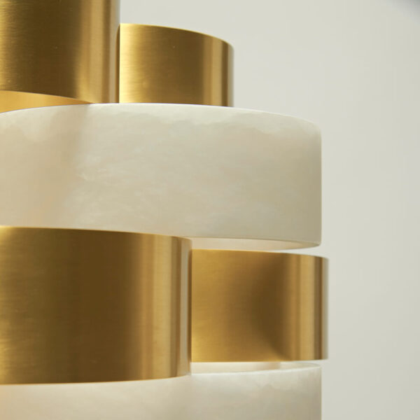 Vertigo Chandelier in Brass and Alabaster - Image 5