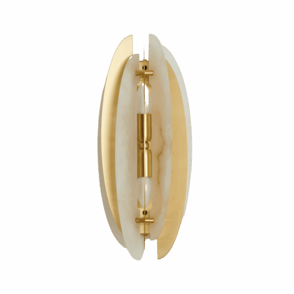 Helios Wall Sconce in Brass and Alabaster