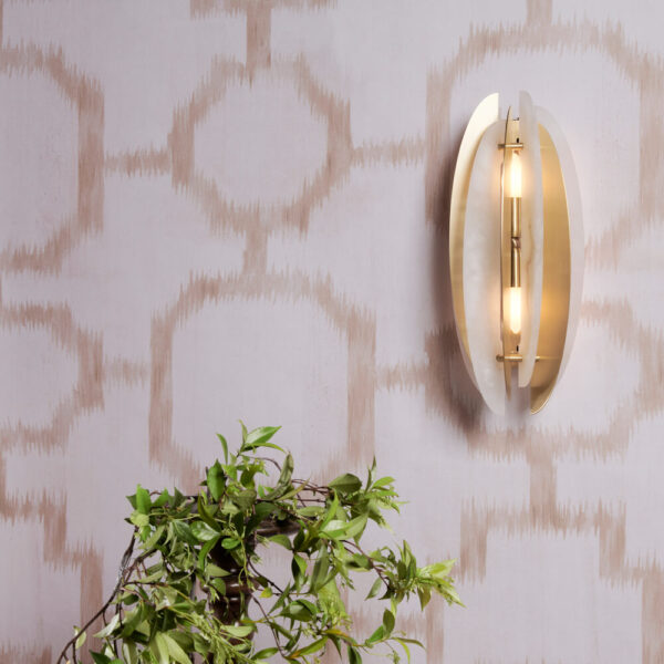 Helios Wall Sconce in Brass and Alabaster - Image 7